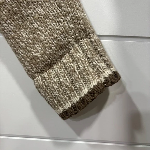 Roots women's oatmeal and white knit double breasted wool blend sweater size M - Picture 6 of 15